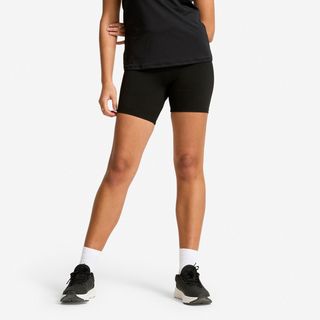 Pantalón Corto Fitness Mujer Negro Corte Slim negro ahumado M - UK 10
