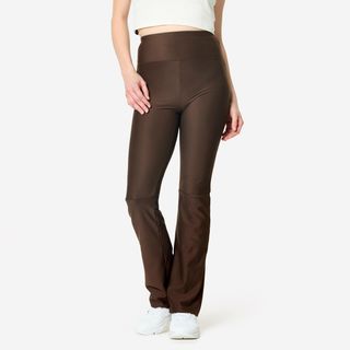 Leggings Fitness Mujer Marrón Bajos Rectos marrón wengué 2XL / W38 L31