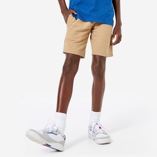 Pantalón Corto Múltiples Deportes Niños Beis Oscuro Algodón beige capuchino 141-150CM10-11A