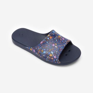 Chanclas Piscina Slap 500 Niños Azul Marino Magic azul acero & azul lavanda & naranja coral pálido 33/34