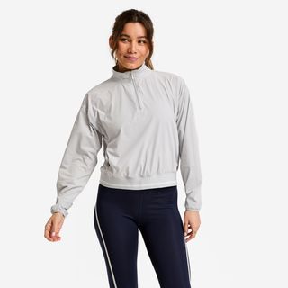 Sudadera Mujer Gris Tela Media Cremallera gris perla XS
