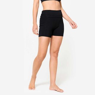 Pantalón Corto Yoga Suave Mujer Negro Talle Alto negro ultra L