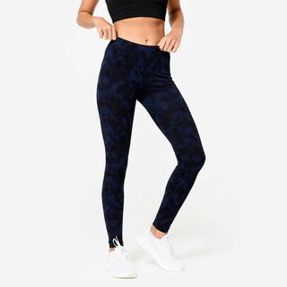 Leggings Fitness Mujer Negro Azul Algodón azul L / W33 L31