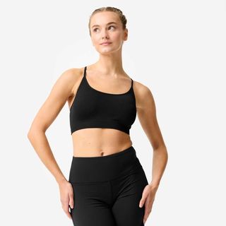 Sujetador Bralette Mujer Negro Acanalado negro ahumado XS