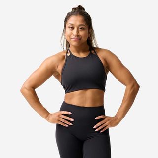 Sujetador Mujer Negro Tirantes Finos Sujeción Ligera negro ahumado XL