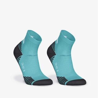 Lote de 2 pares de calcetines de running run500 gruesos mid turquesa azul lago & azul petróleo 43/46