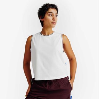 Camiseta sin mangas mujer, Heritage, blanco roto blanco algodón L