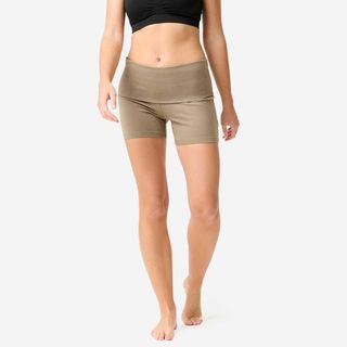 Pantalón Corto Yoga Suave Mujer Marrón Arcilla Talle Alto marrón arcilla L - UK 12-14