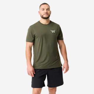 Camiseta Deportiva Hombre Caqui Ligera Elástica verde caqui S.