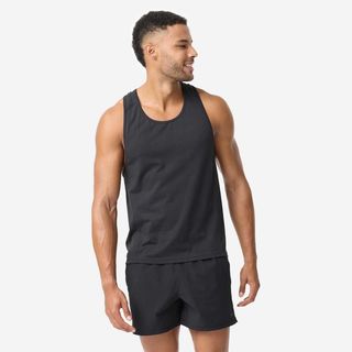 Camiseta Sin Mangas Musculación Hombre Negro negro ahumado 2XL.