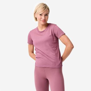 Camiseta Mujer Morado Antiguo Transpirable Manga Corta morado grisáceo XL