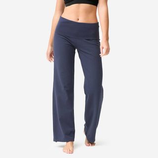 Pantalón Yoga Suave Mujer Azul Oscuro Talle Alto azul acero XL - W35 L31