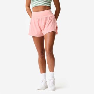 Pantalón Corto Deportivo Mujer Rosa Doble Capa rosa bebé S - UK 6-8