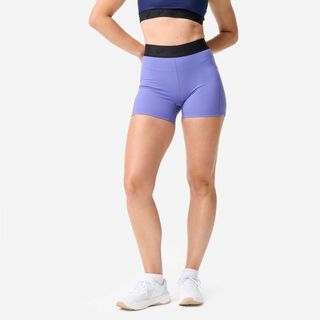 Pantalón Corto Fitness Training Violeta Oscuro Cintura Elástica morado tormenta S - UK 6-8