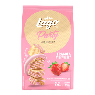 ვაფლი მარწყვით "PARTY" 250გრ, "Lago Group"