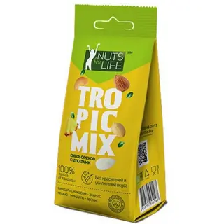 თხილეულის ნაზავი ცუკატებით TROPIC MIX 100 გ  Nuts For Life