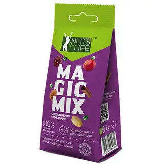 თხილეულის ნაზავი ცუკატებით MAGIC MIX 100 გ   Nuts For Life