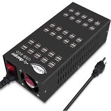 60-Port USB Charging Station, Black
