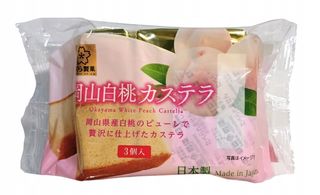 Okayama Hakuto Castella 1 szt. (japoński biszkopt o smaku białej brzoskwini) 40g