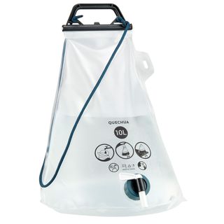 Bidón de agua 10 Litros plegable con grifo para camping Quechua