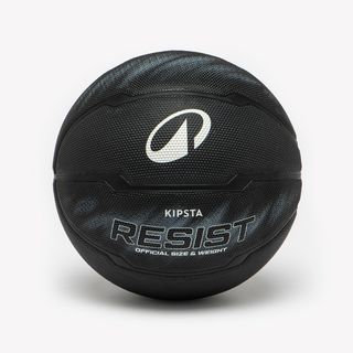 Balón de baloncesto exterior polivalente talla 7 chico / hombre, Resist negro