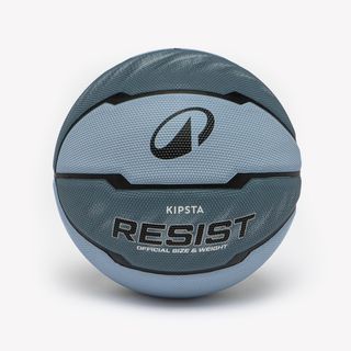Balón de baloncesto exterior polivalente talla 7 chico / hombre, Resist gris azul