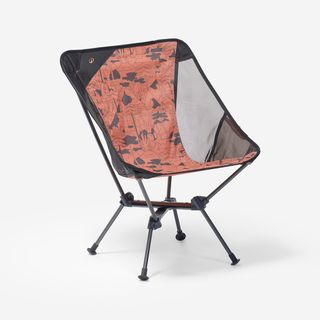 Silla baja de camping, plegable y ultracompacta, 500 M marrón