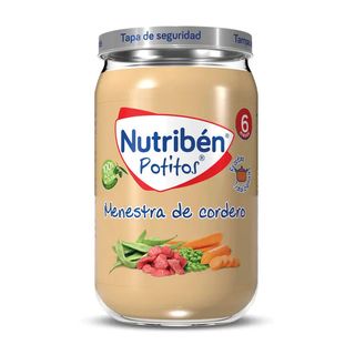 Tarrito De Menestra De Cordero Desde 6 Meses Nutribén Potitos Sin Gluten 235 G.