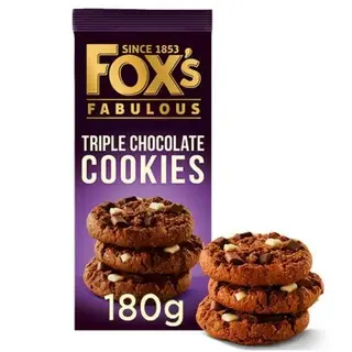 Fox's Fabulous Triple Chocolate Cookies, 180g