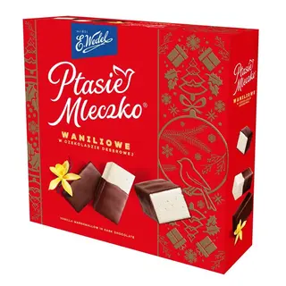 E. Wedel Ptasie mleczko waniliowe w czekoladzie deserowej 340 g