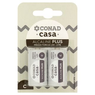 CONAD casa Pile Alcaline Plus Mezza Torcia 1,5V 2 pz