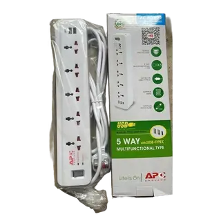 APC Power 13A 5-Way Extension Socket, White