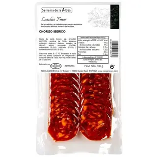 Chorizo Ibérico Cebo Serranía De La Aldea Lonchas 180 G