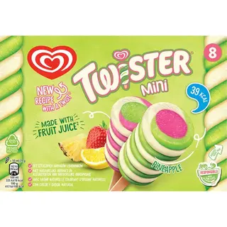FRIGO MINI TWISTER HELADOS SABOR A FRUTAS 8 UDS CAJA 400 ML