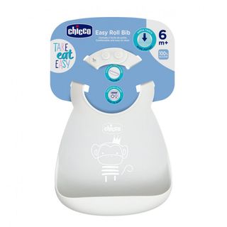 Chicco Acessórios Alimentação Babete Easy Roll Bib Silic Cinza 6m+