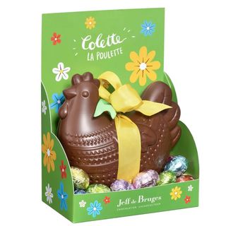 Poule Colette en chocolat garni - Chocolat au lait