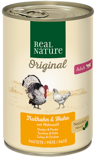 Zestaw promocyjny 6 szt. - 15% Real Nature Adult Indyk, Kurczak 400g