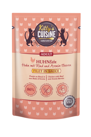 Zestaw promocyjny 12 szt. - 20% Kitty's Cousine Adult Kurczak, Wołowina 70g