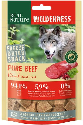 Zestaw promocyjny 3 szt. - 20% Real Nature Wilderness Freeze Dried Monoproteina Wolowina 50g
