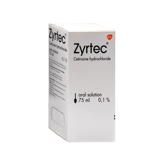 Zyrtec Cetirizine Hydrochloride 0.1% Solution, 75ml