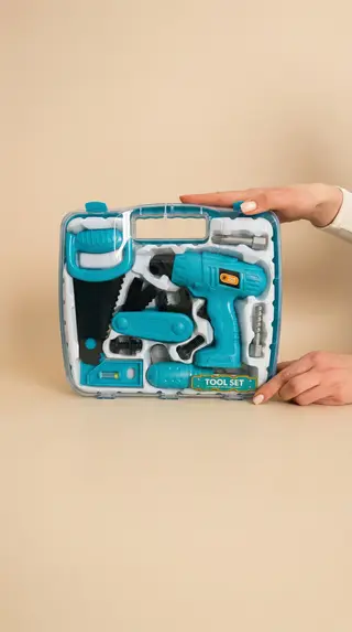 Children's Blue Tool Set with Suitcase, 10 Pieces - Jucarii Copii