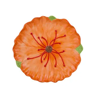 Piattino fiore giallo 20 cm terracotta - Florafruit