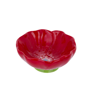 Ciotola fiore rosso 15 cm terracotta - Florafruit