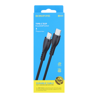 Borofone BX-51 USB კაბელი Type-C to IP, 1 მ