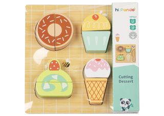 დესერტის დასაჭრელი – ხის როლური სათამაშო ნაკრები