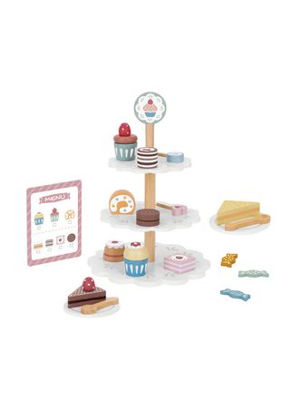 დესერტების სადგამი — ხის როლური სათამაშო კომპლექტი