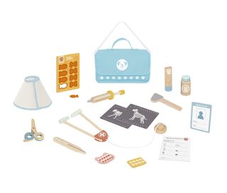 ვეტერინარის სათამაშო ნაკრები – ხის სცენური კომპლექტი