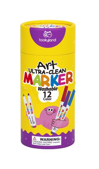 ადვილად რეცხვადი ფერადი მარკერები — 12 ფერი