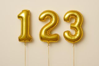 Ballon chiffre doré (0-9) (sans hélium)