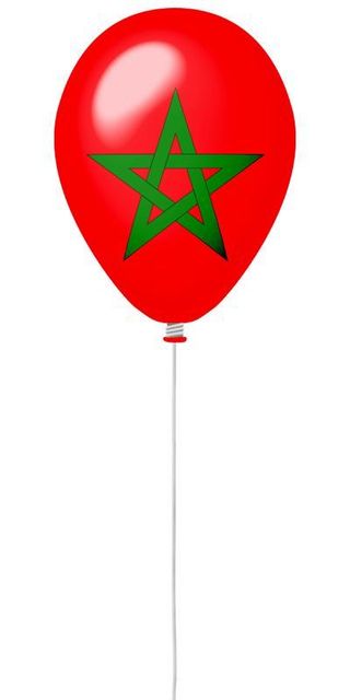Ballon drapeau Maroc avec bâton